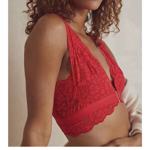 We are HAH By Free People Size S Got Ur Back Bra Siren Red Lace NWT